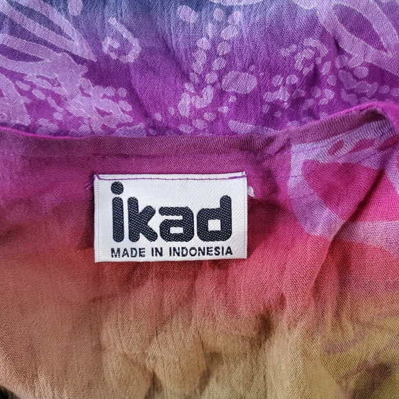 VTG Ikad Multicolored Boho Hippie Artsy Beaded Rayon Layered Tunic Top One Size - Picture 3 of 11